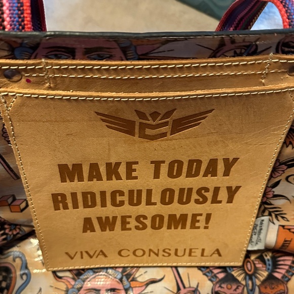 Consuela Brown Tote Bag in Vico Design with Multicolor Straps - GUC - Picture 11 of 16